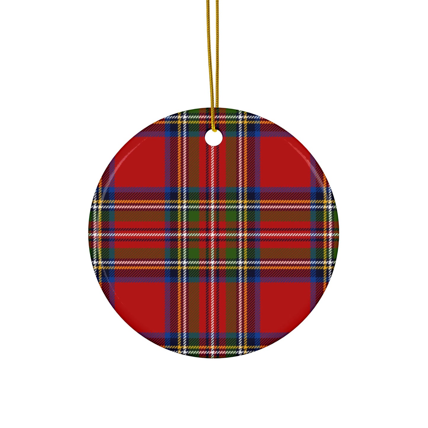 Ceramic Ornaments, 2-Side Print(Plaid), (1pc, 3pcs, 5pcs, 10pcs)