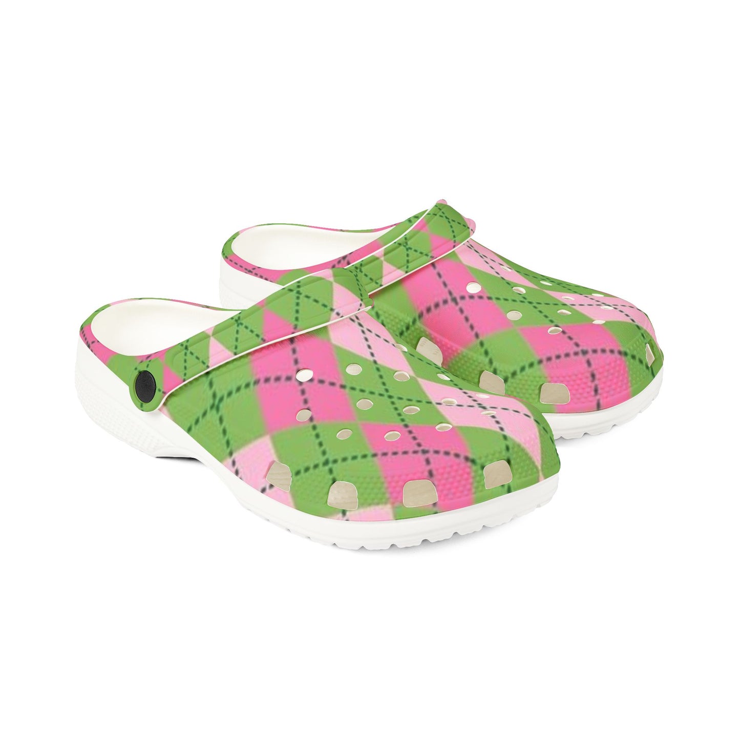 Pink and Green Clogs