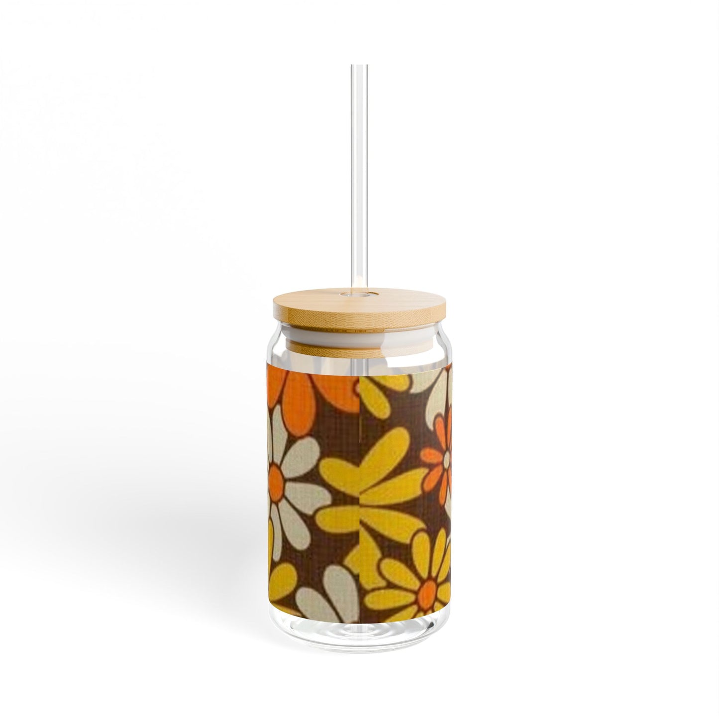 Sipper Glass, 16oz(yellow and brown)