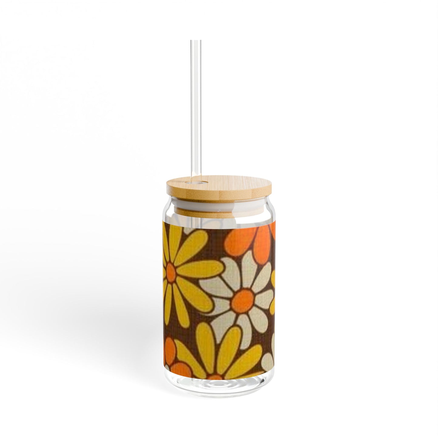 Sipper Glass, 16oz(yellow and brown)