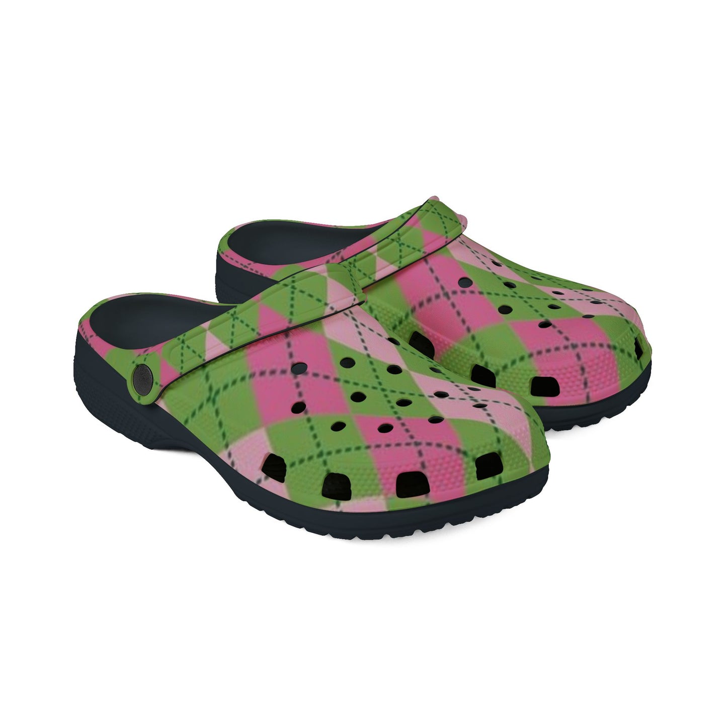Pink and Green Clogs