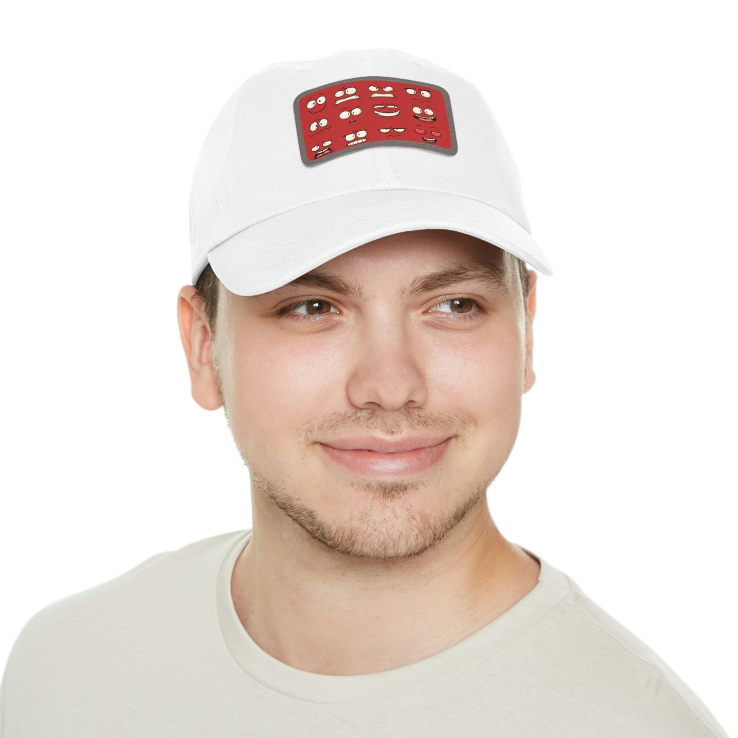Dad Hat with Patch(Red Smiles)