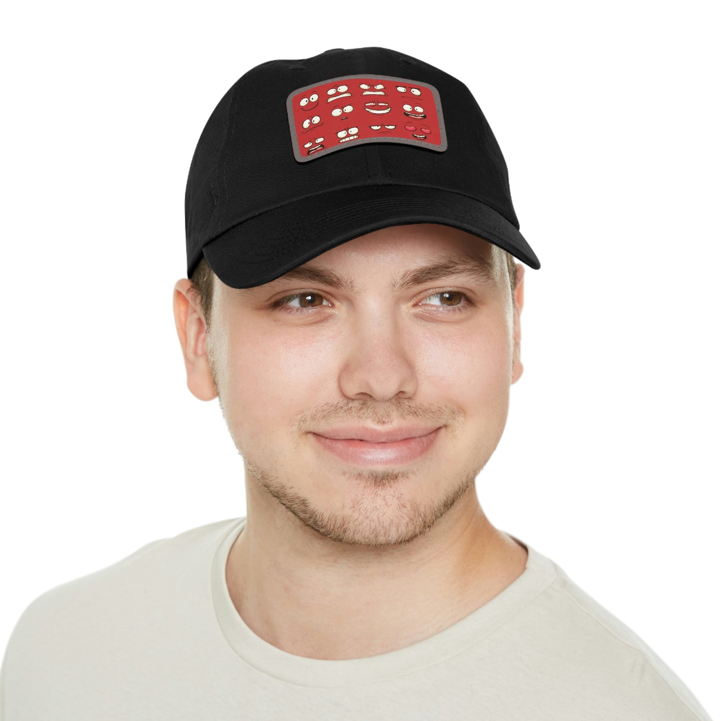 Dad Hat with Patch(Red Smiles)