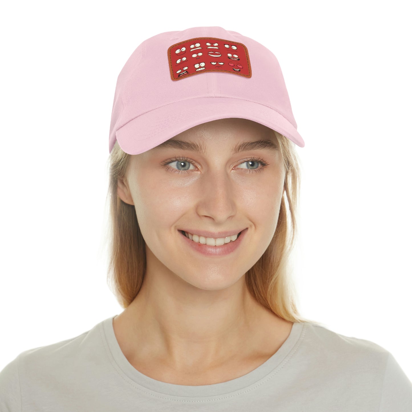 Dad Hat with Patch(Red Smiles)