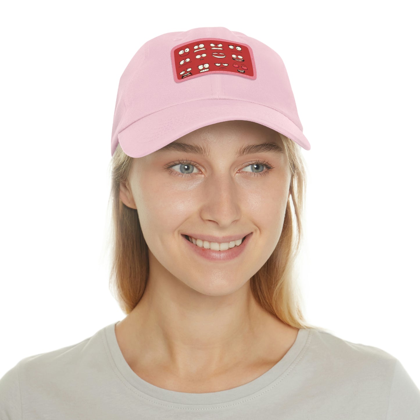 Dad Hat with Patch(Red Smiles)