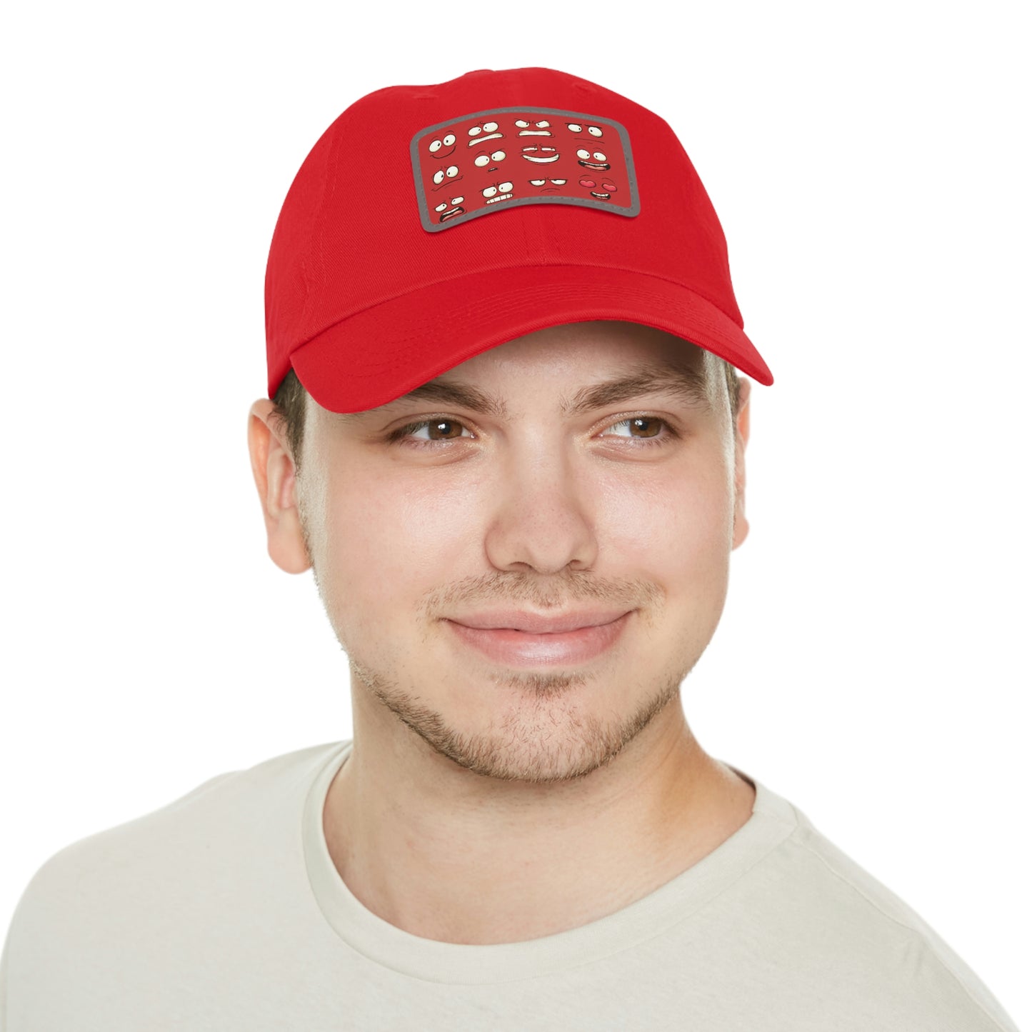Dad Hat with Patch(Red Smiles)