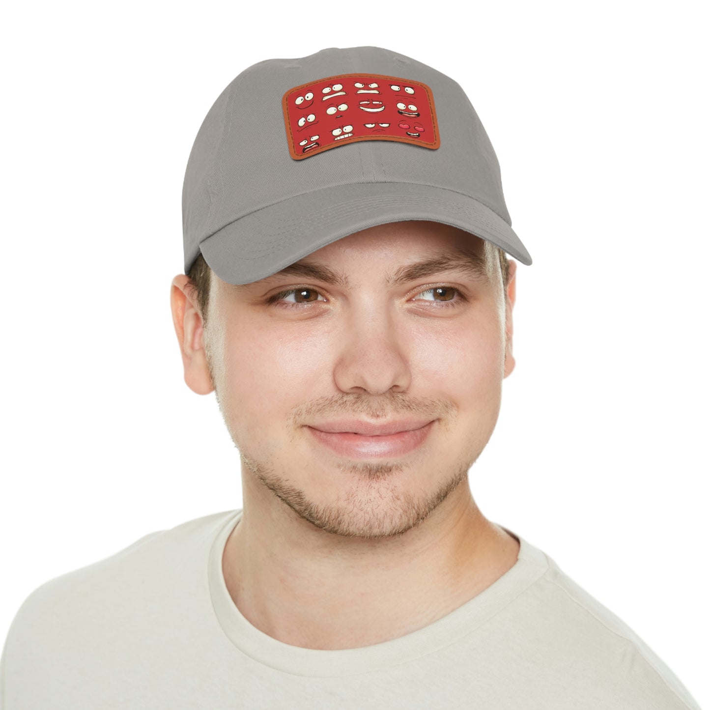 Dad Hat with Patch(Red Smiles)