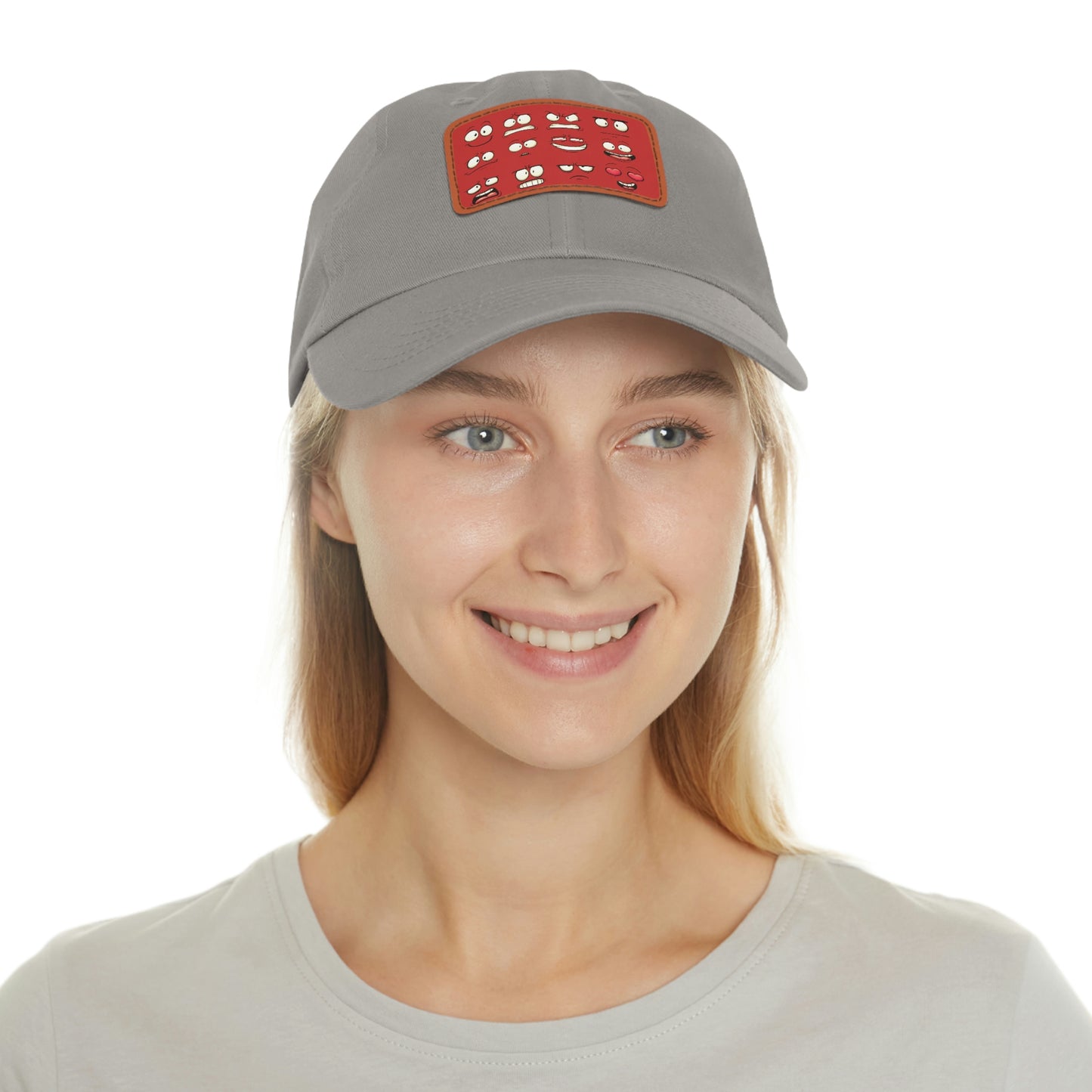 Dad Hat with Patch(Red Smiles)