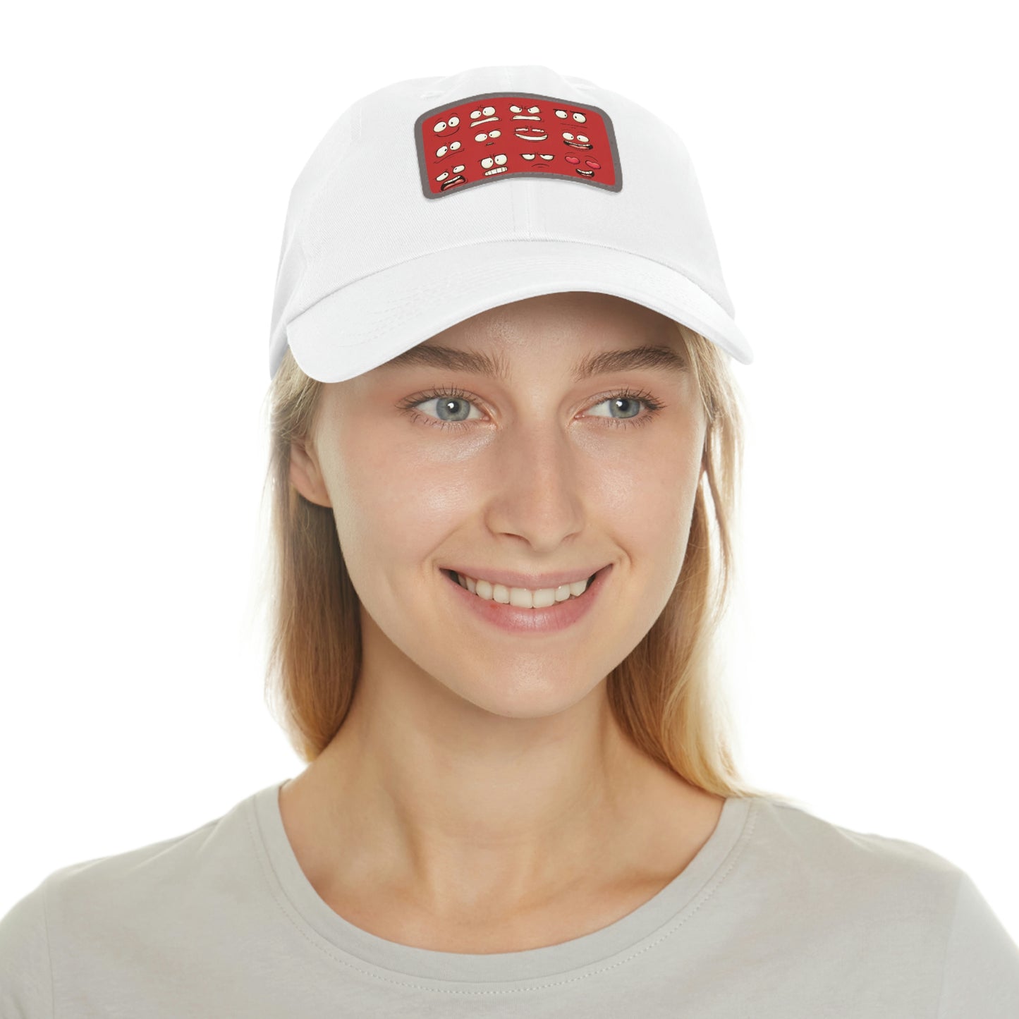 Dad Hat with Patch(Red Smiles)