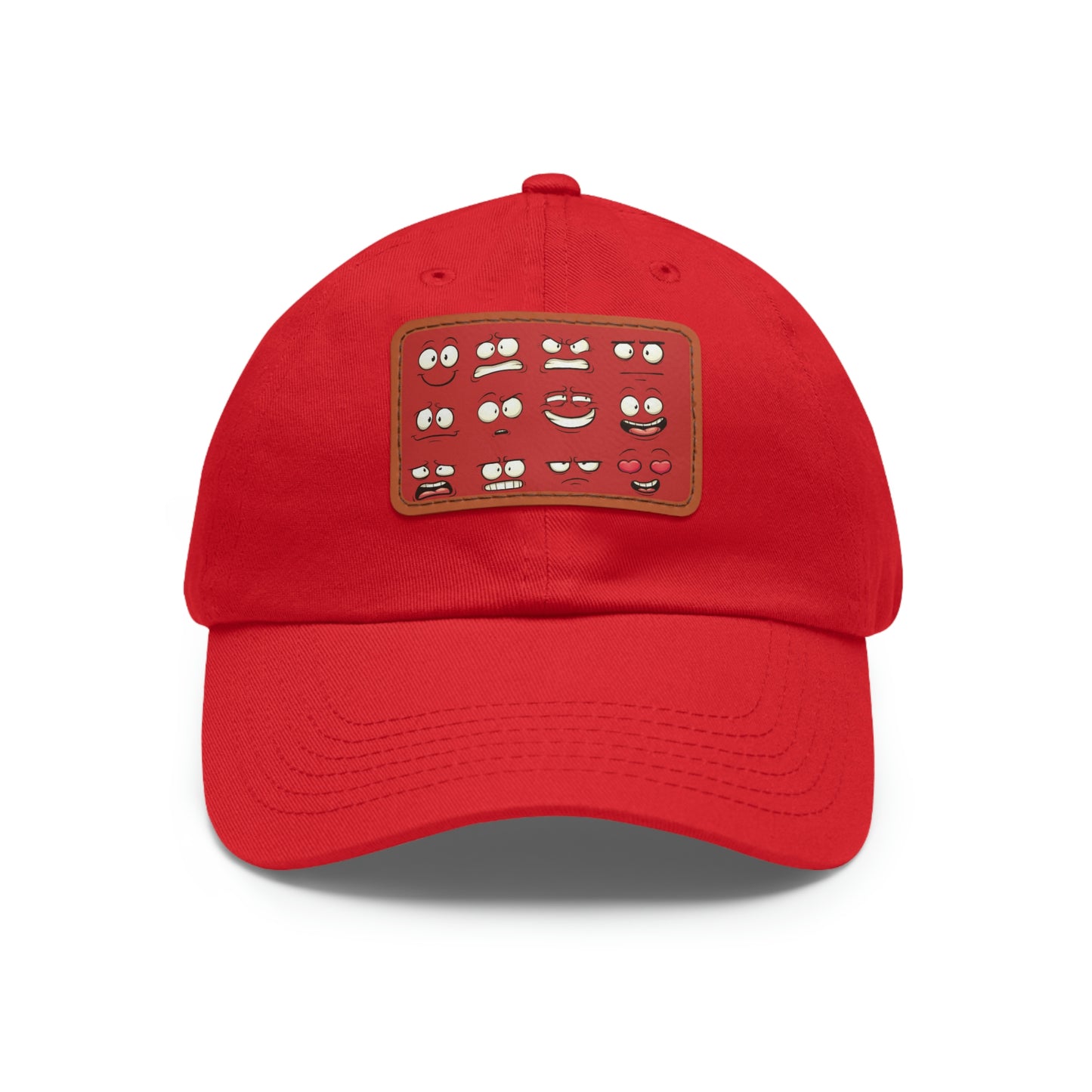 Dad Hat with Patch(Red Smiles)