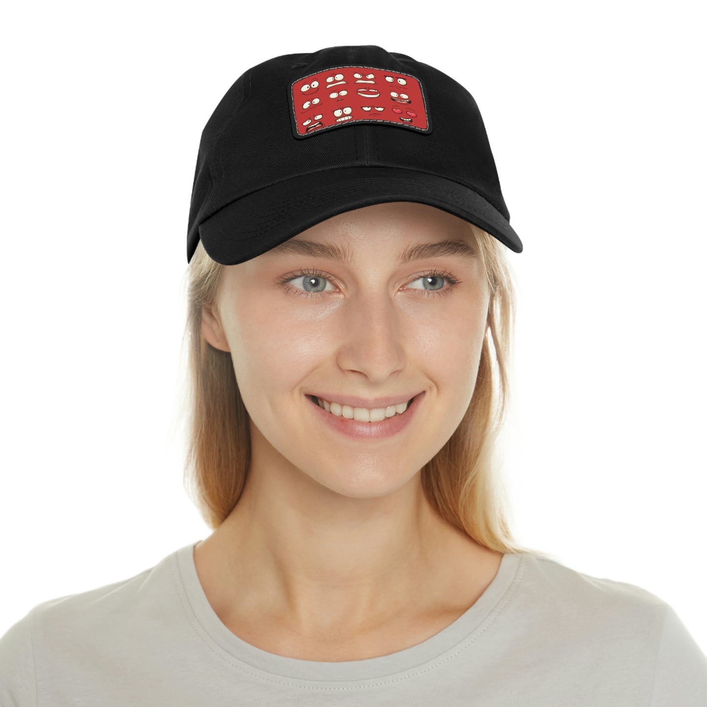 Dad Hat with Patch(Red Smiles)