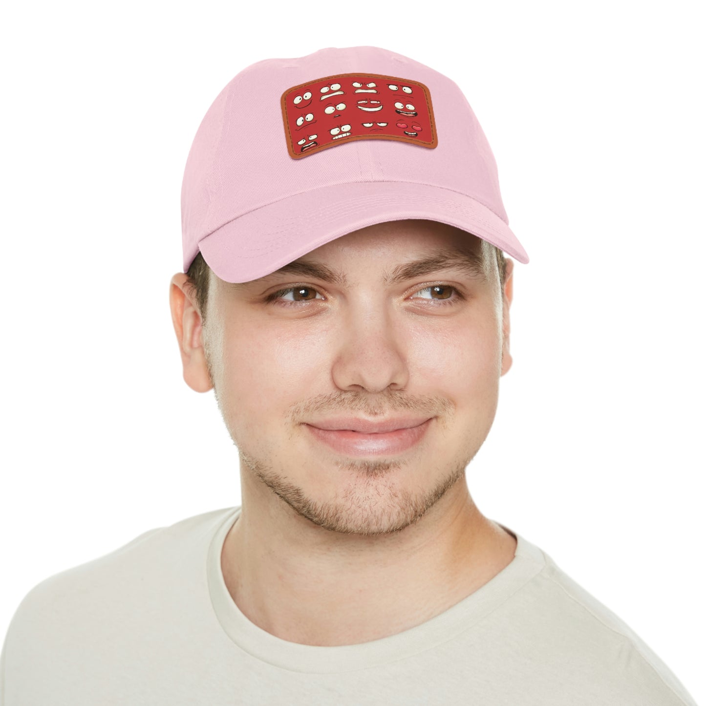 Dad Hat with Patch(Red Smiles)