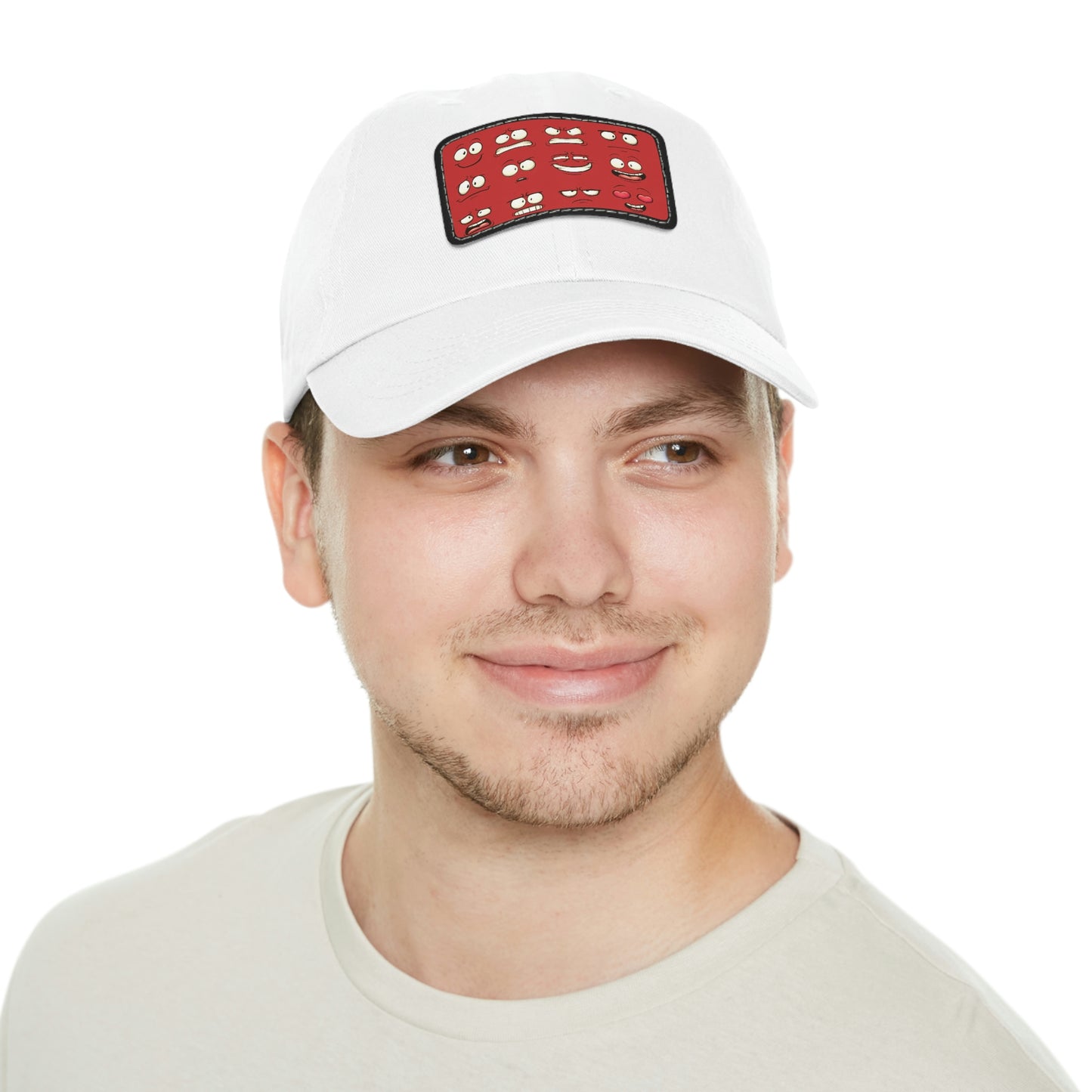 Dad Hat with Patch(Red Smiles)