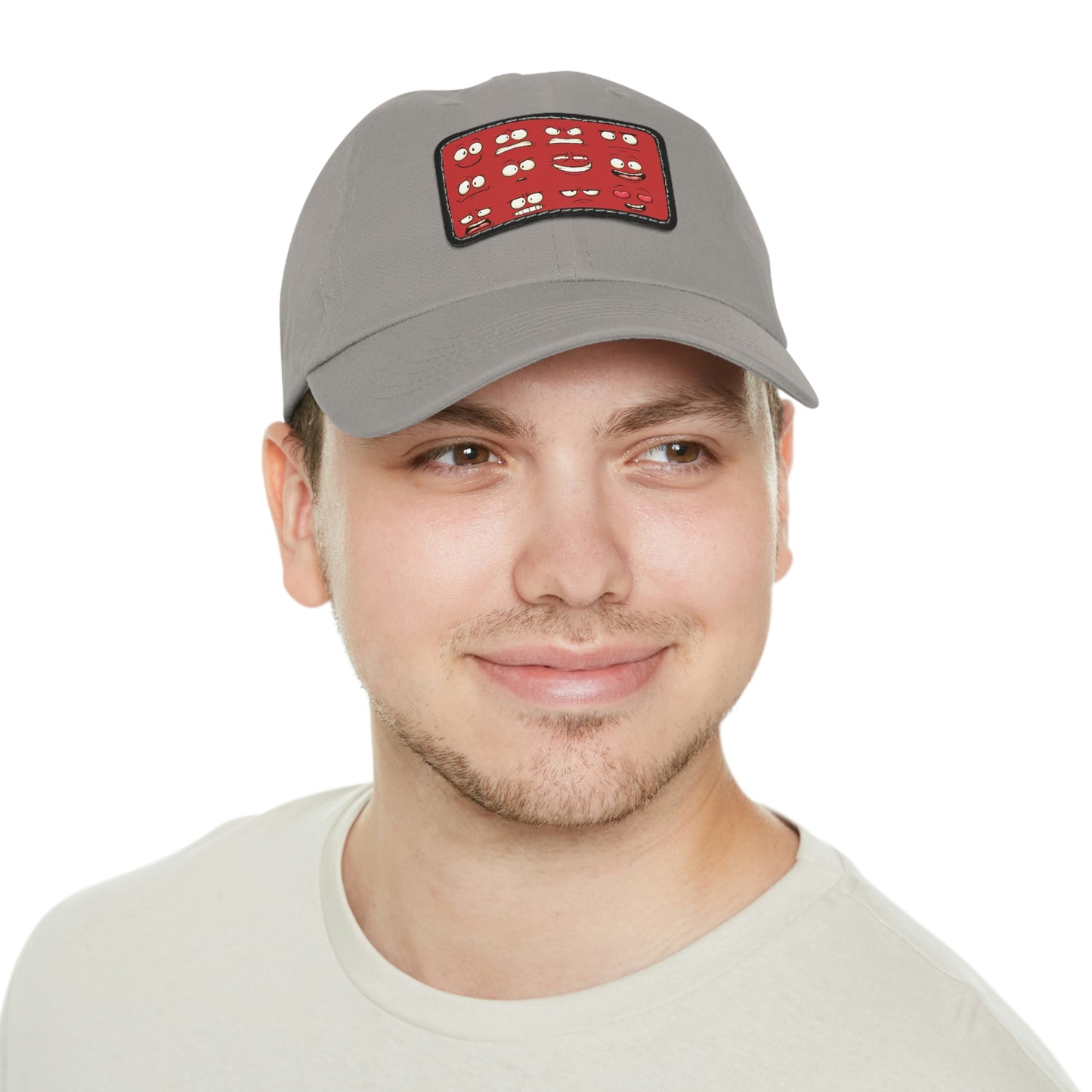 Dad Hat with Patch(Red Smiles)