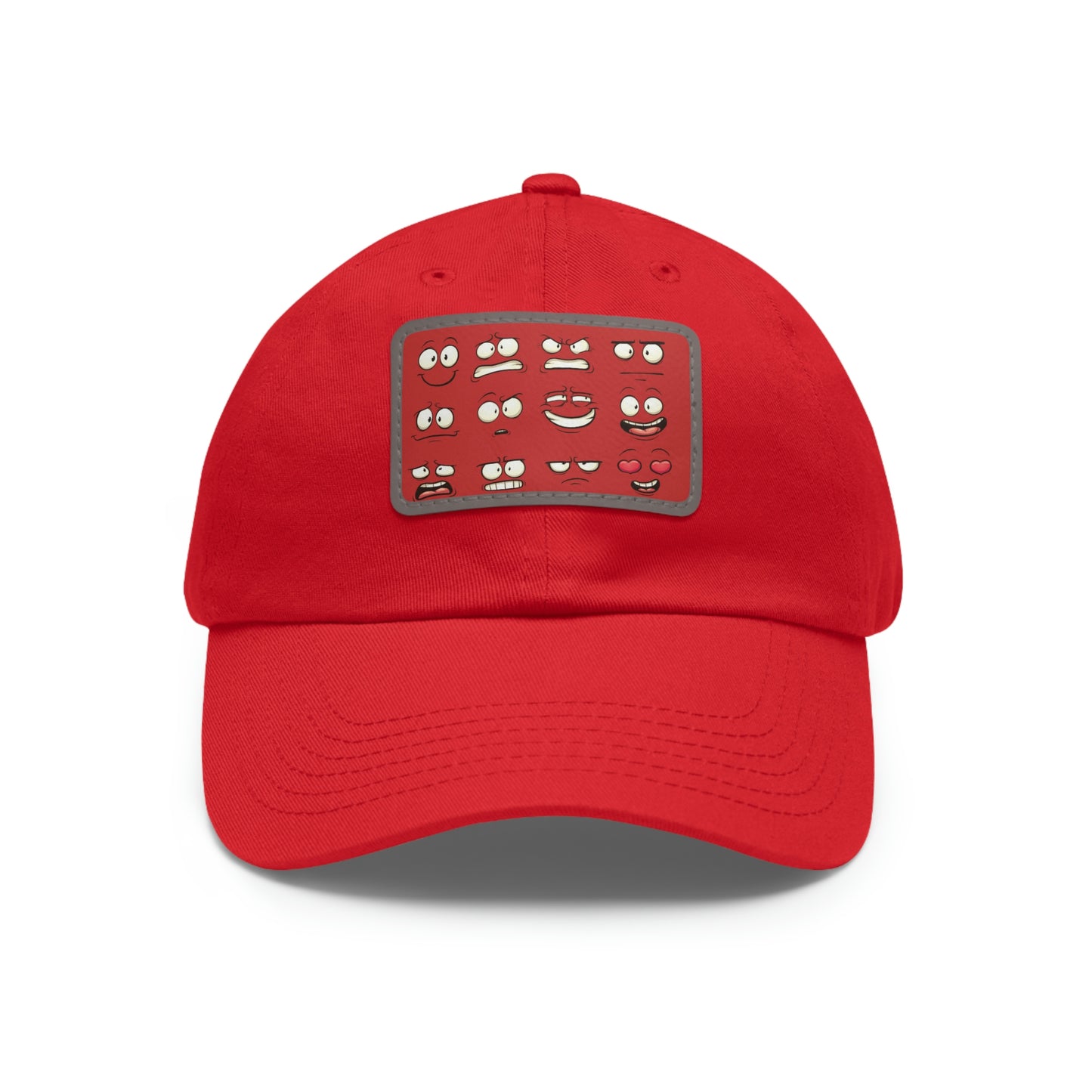 Dad Hat with Patch(Red Smiles)