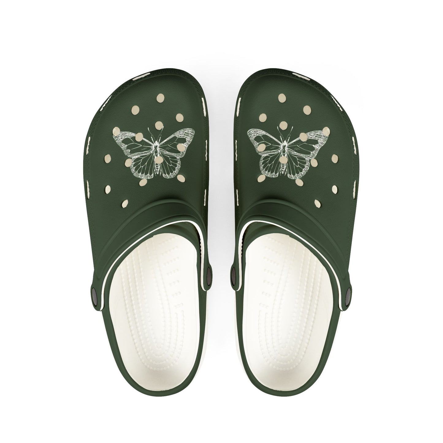 Green butterfly Clogs