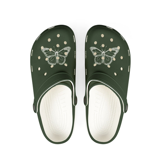 Green butterfly Clogs