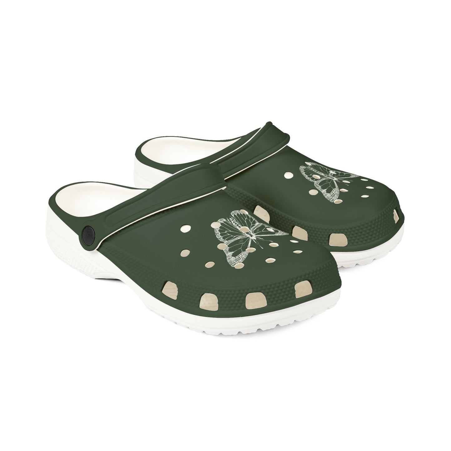 Green butterfly Clogs