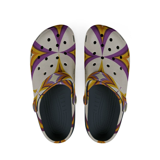 Purple and Gold fun Clogs