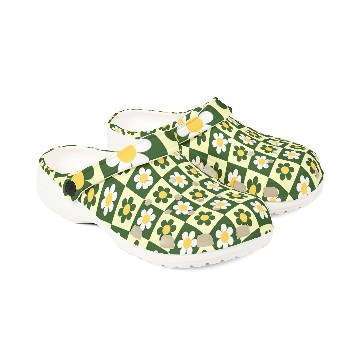 GREEN AND YELLOW FLOWERS CLOGS