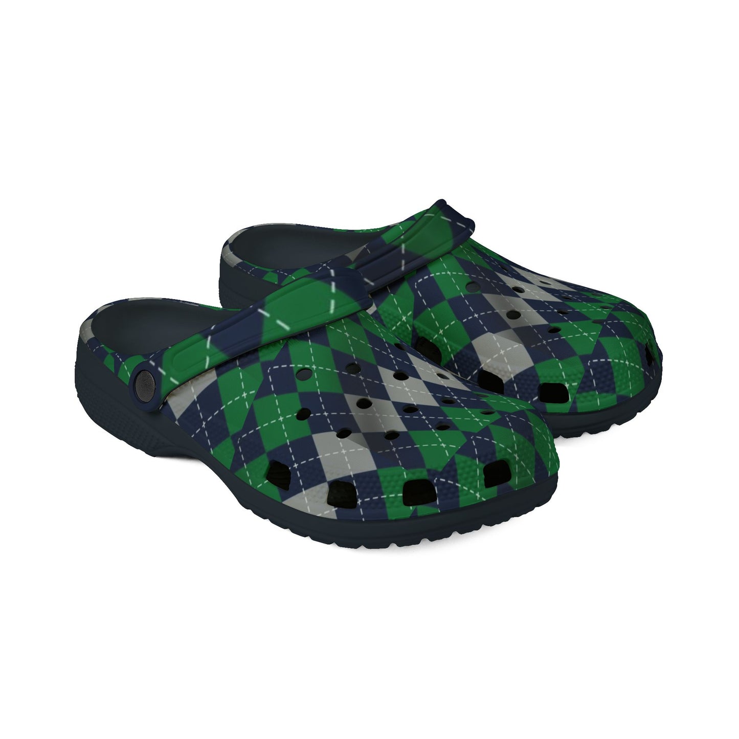 Blue and green Clogs