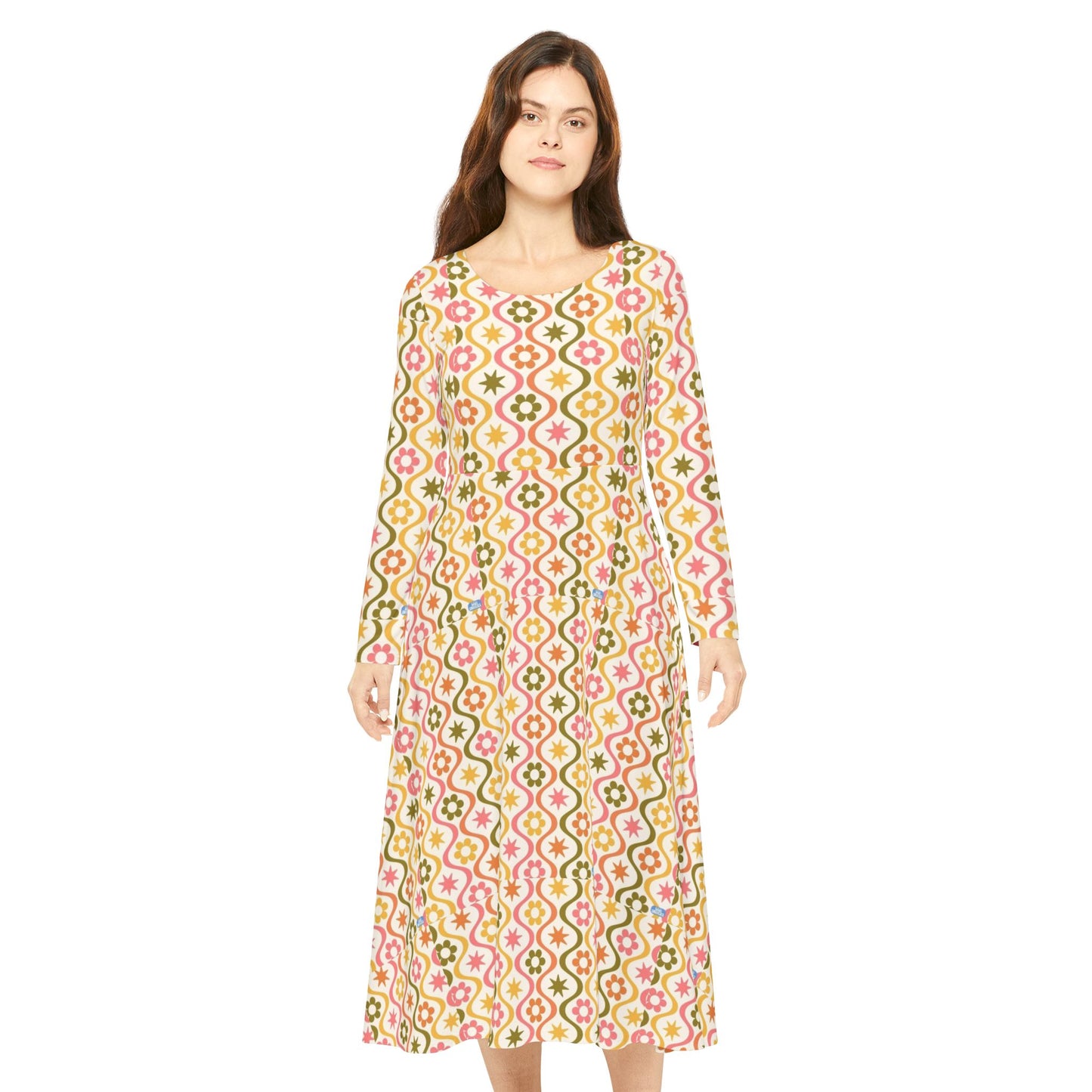 Women's Long Sleeve Dress (Hippie 30)