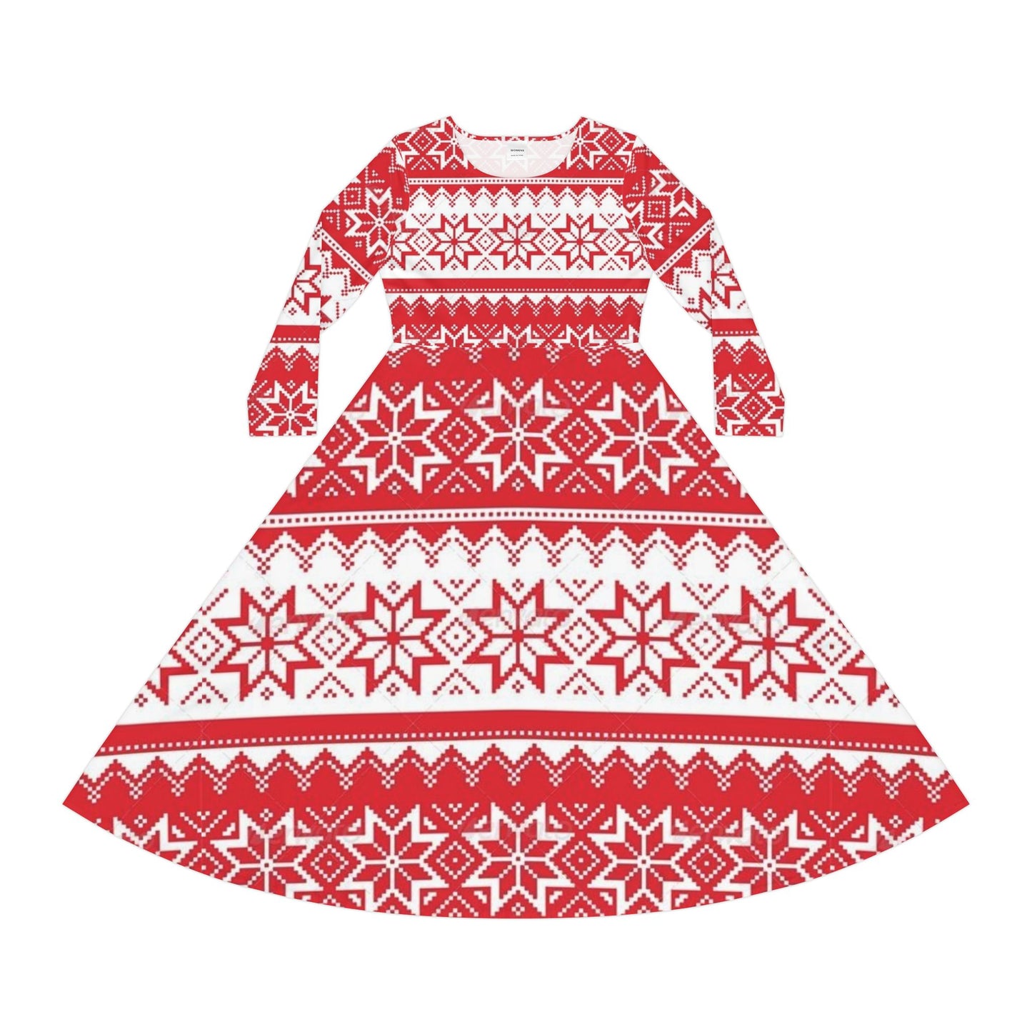Women's Long Sleeve Dress (Hippie 32)