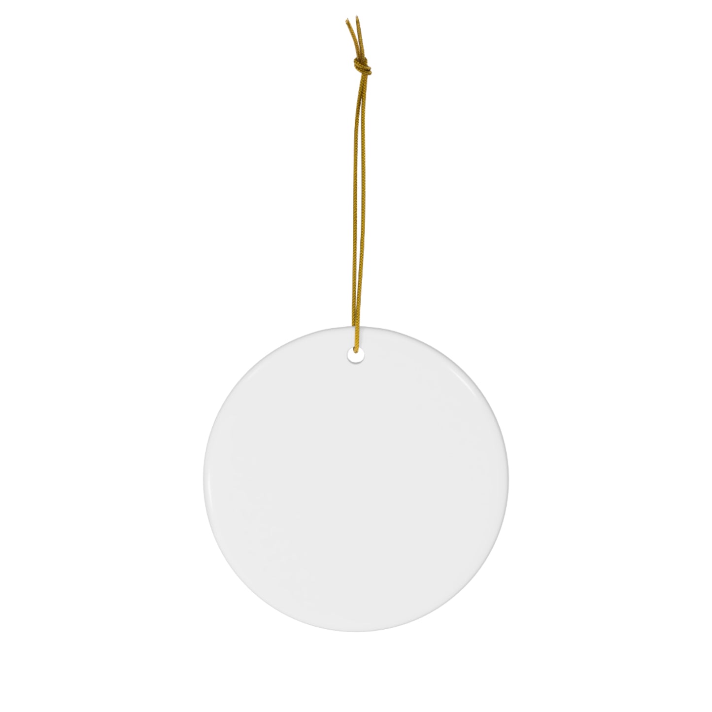 Ceramic Ornament, (Golden Christmas)1-Pack
