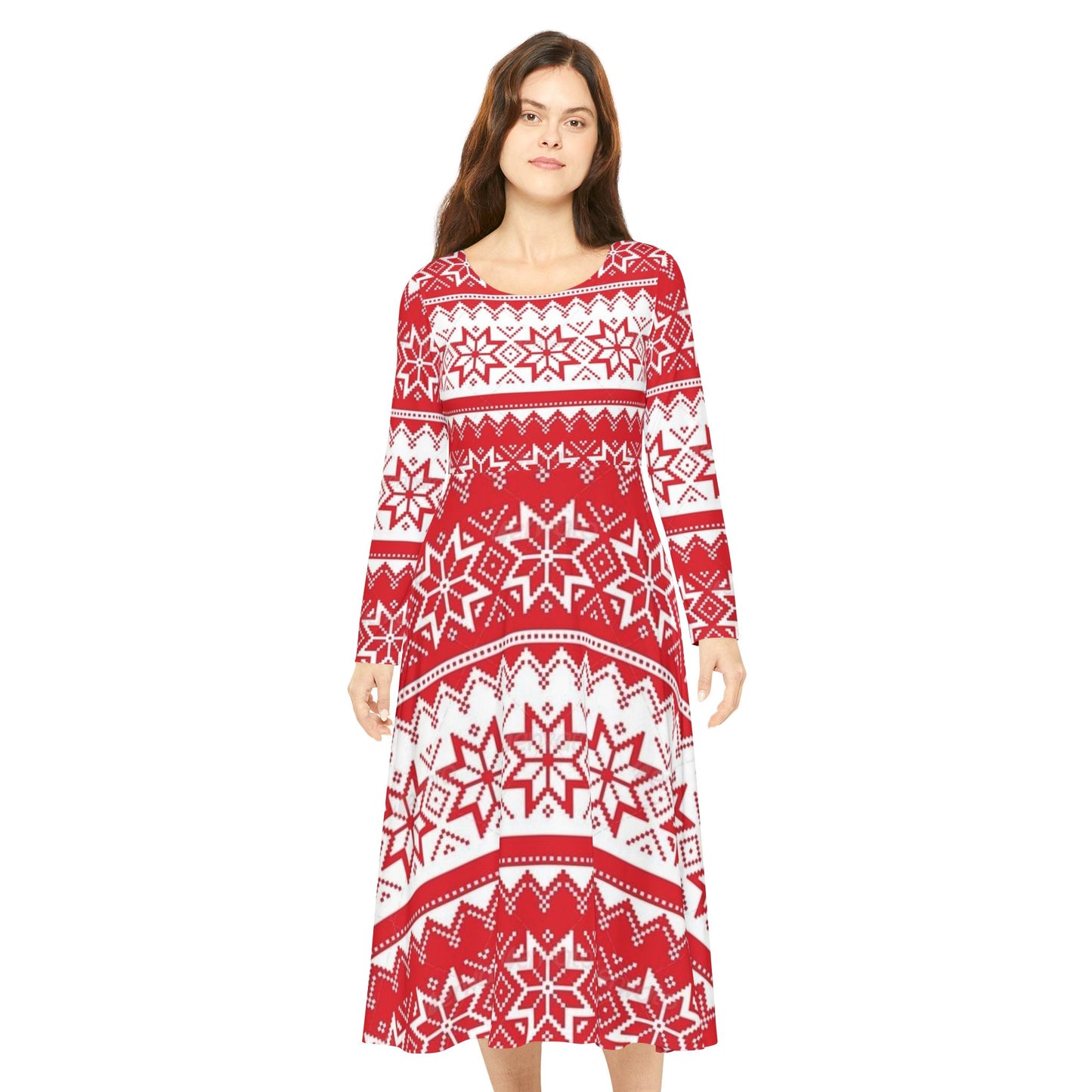 Women's Long Sleeve Dress (Hippie 32)