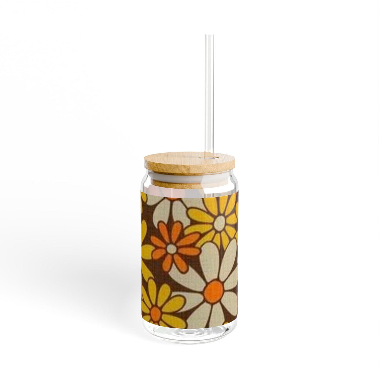 Sipper Glass, 16oz(yellow and brown)