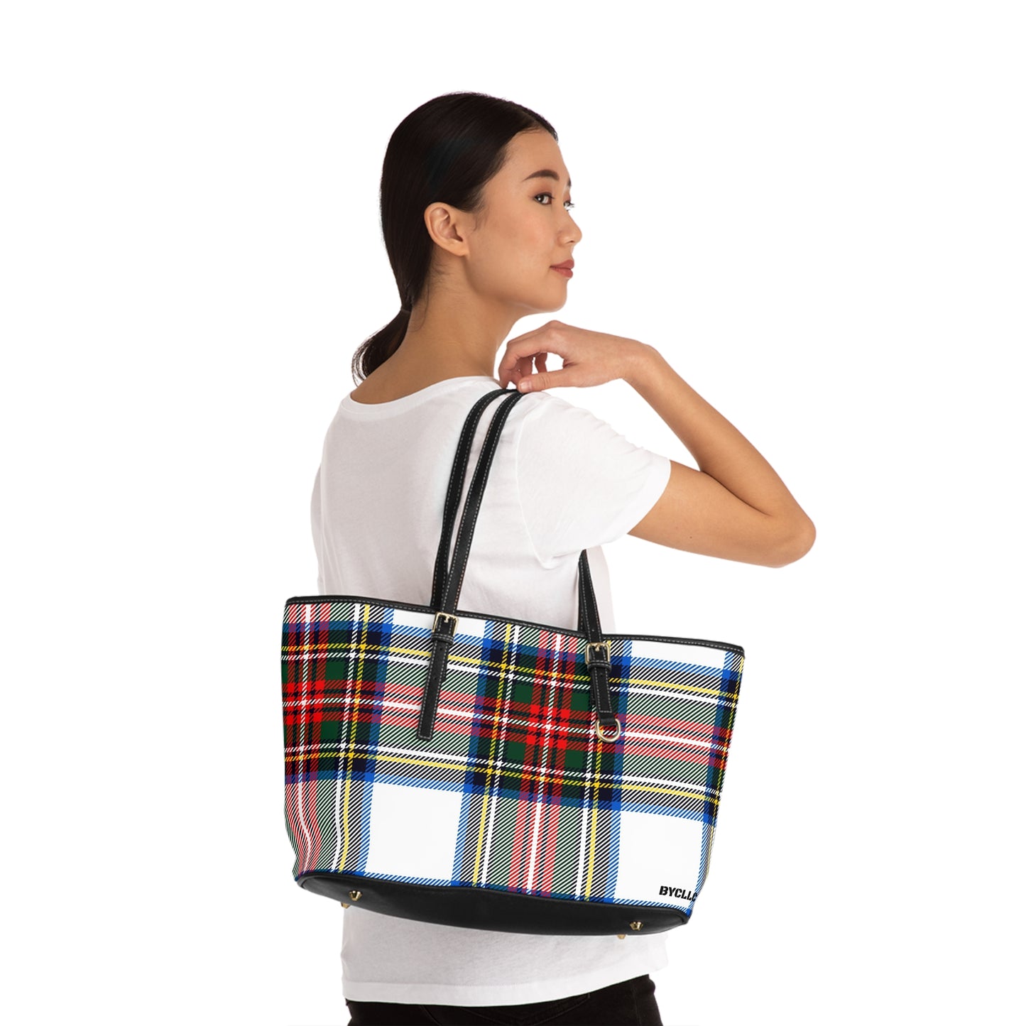 PU Leather Shoulder Bag(Plaid)