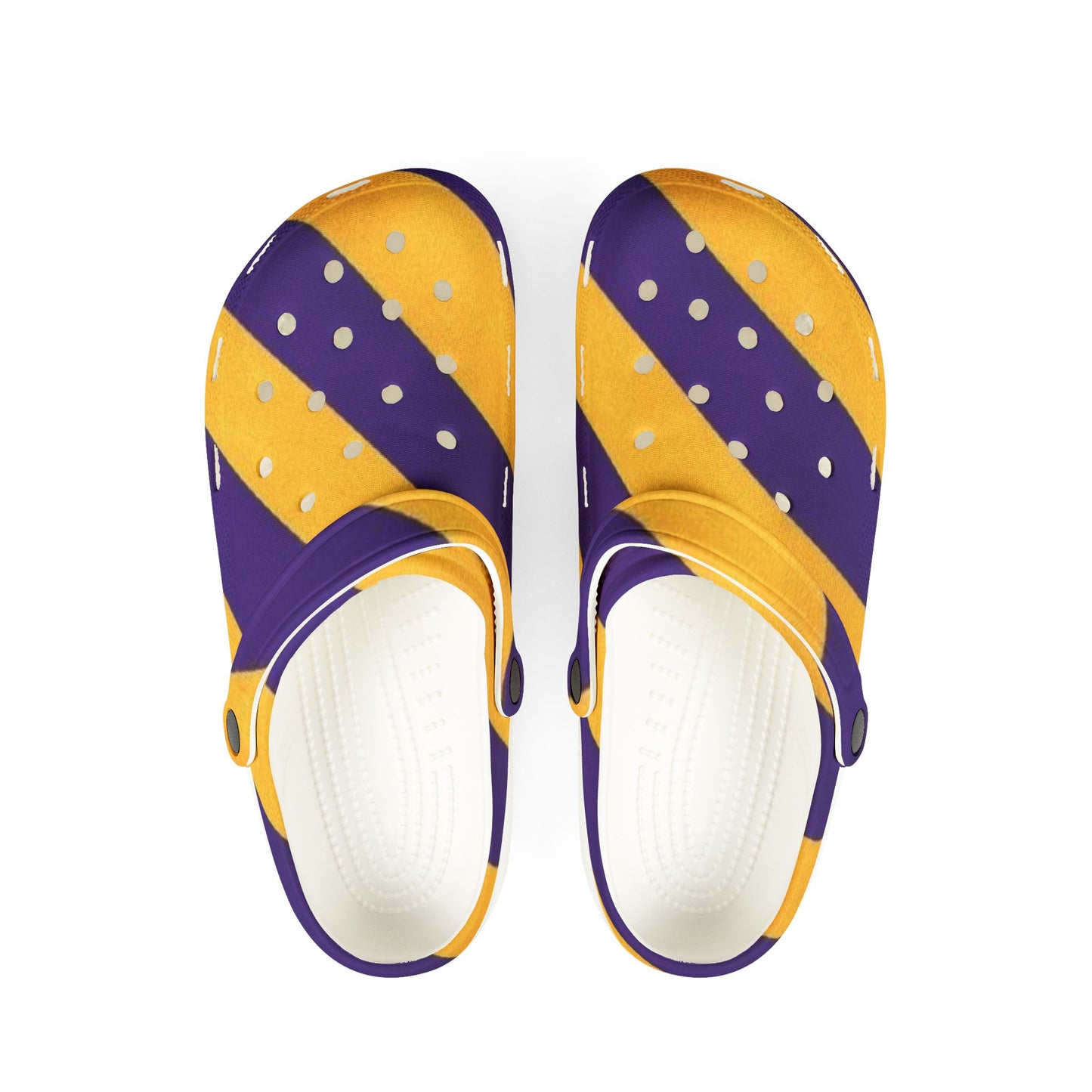Purple and Gold Clogs