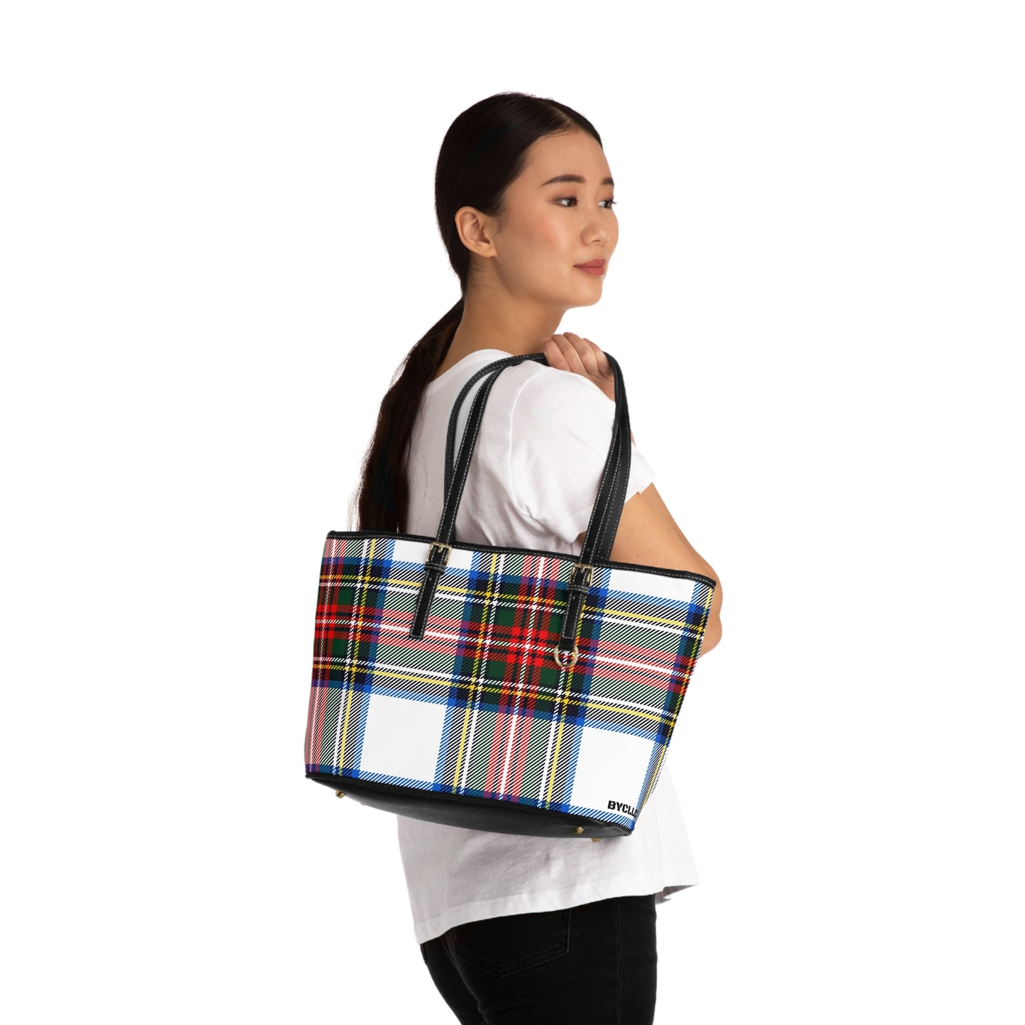 PU Leather Shoulder Bag(Plaid)