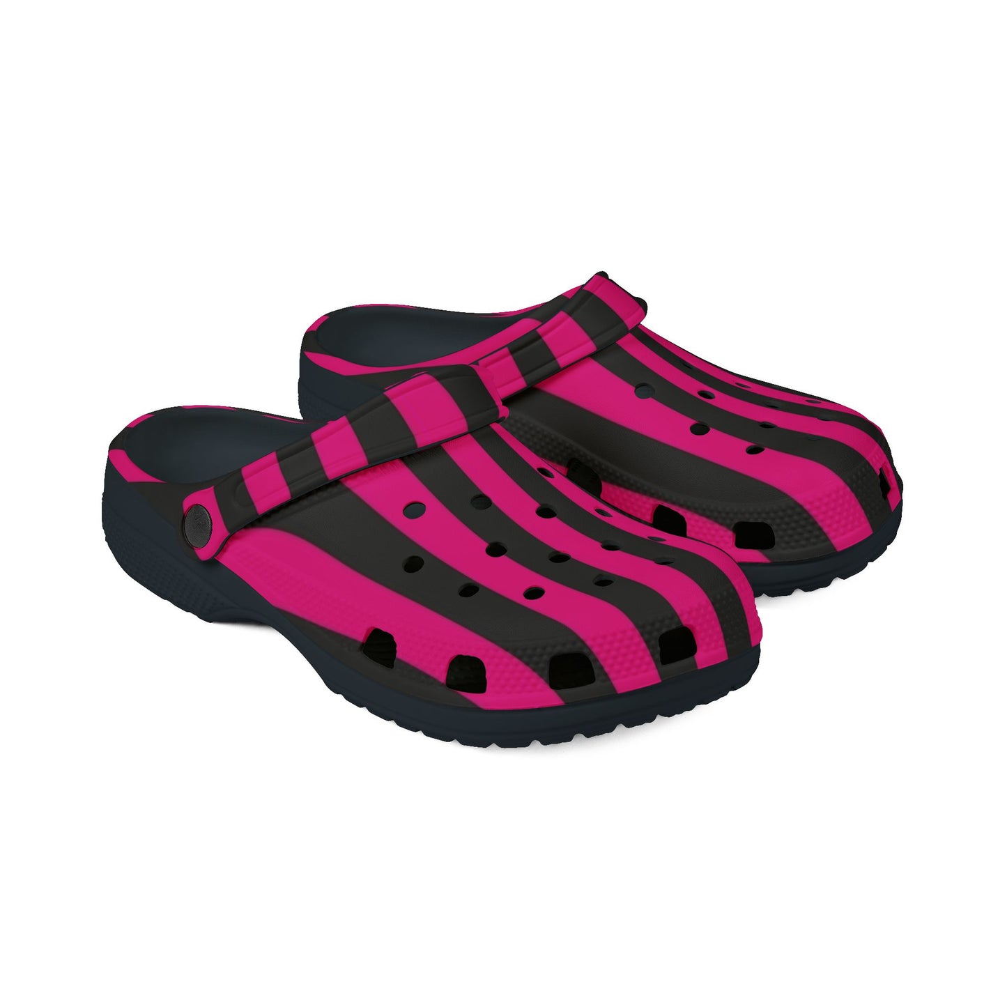 HOT PINK AND BLACK CLOGS
