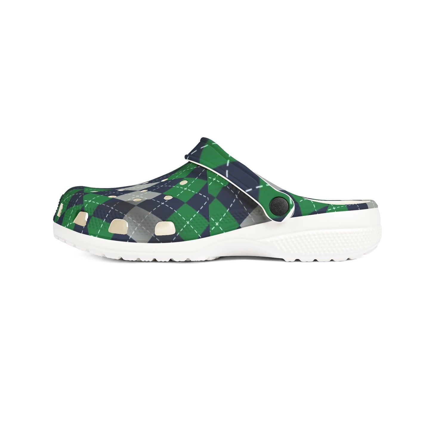 Blue and green Clogs