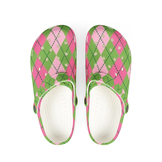 Pink and Green Clogs