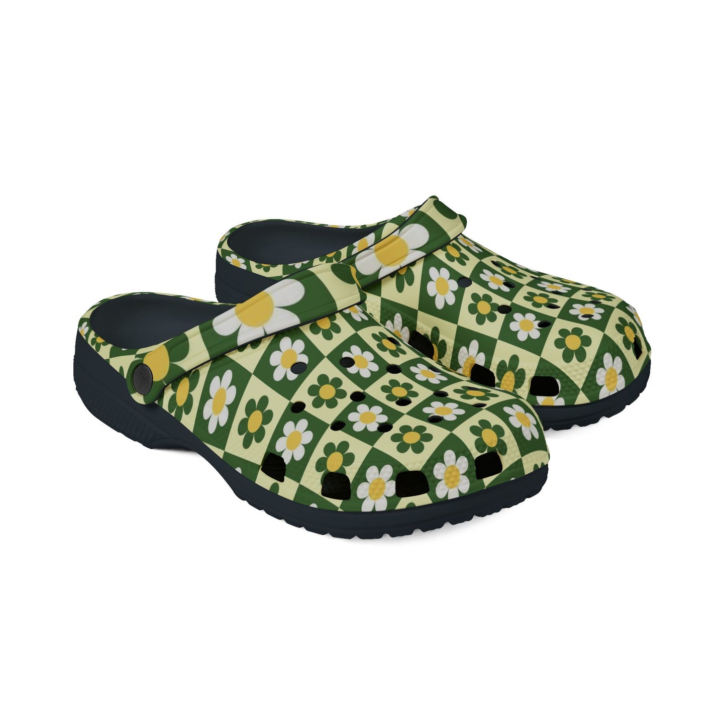 GREEN AND YELLOW FLOWERS CLOGS