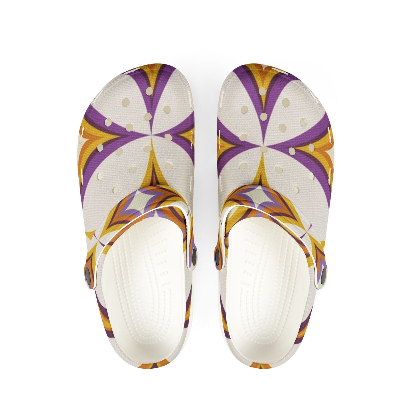 Purple and Gold fun Clogs