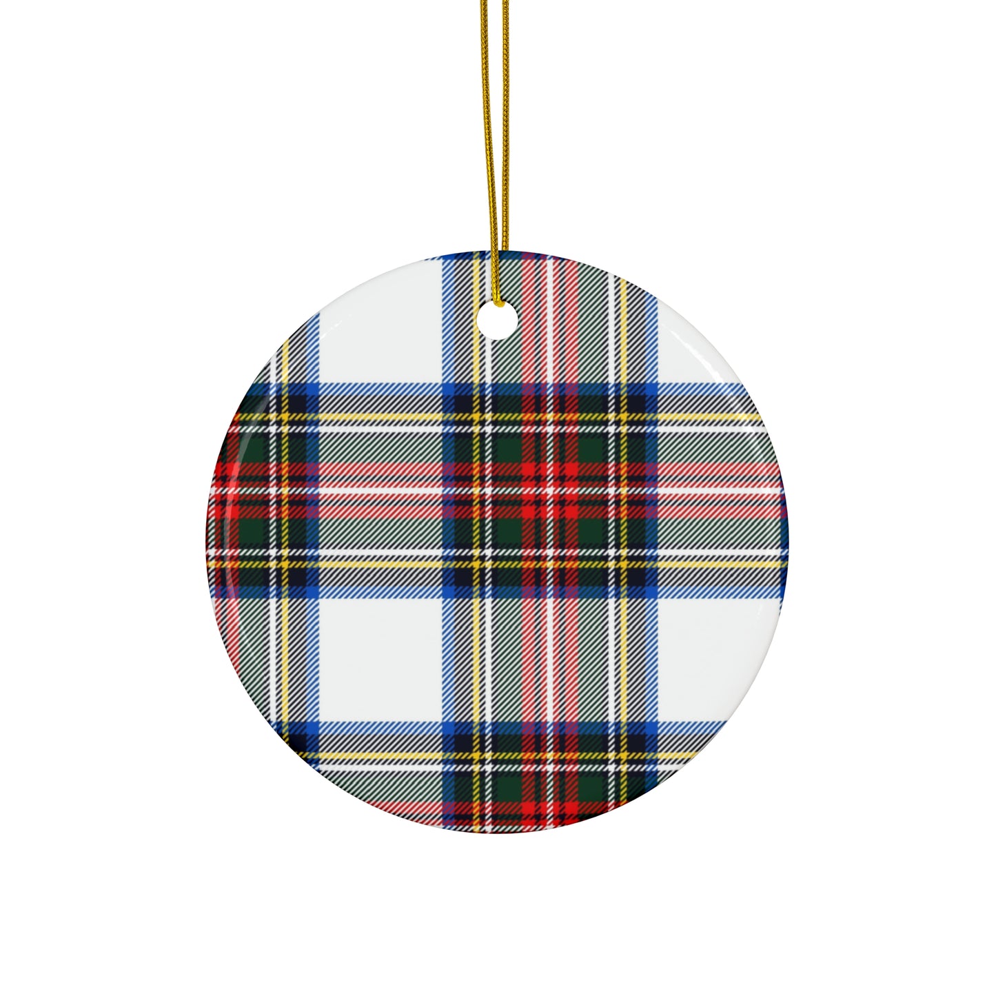 Ceramic Ornament, (Plaid Christmas)4 Shapes