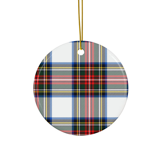 Ceramic Ornament, (Plaid Christmas)4 Shapes