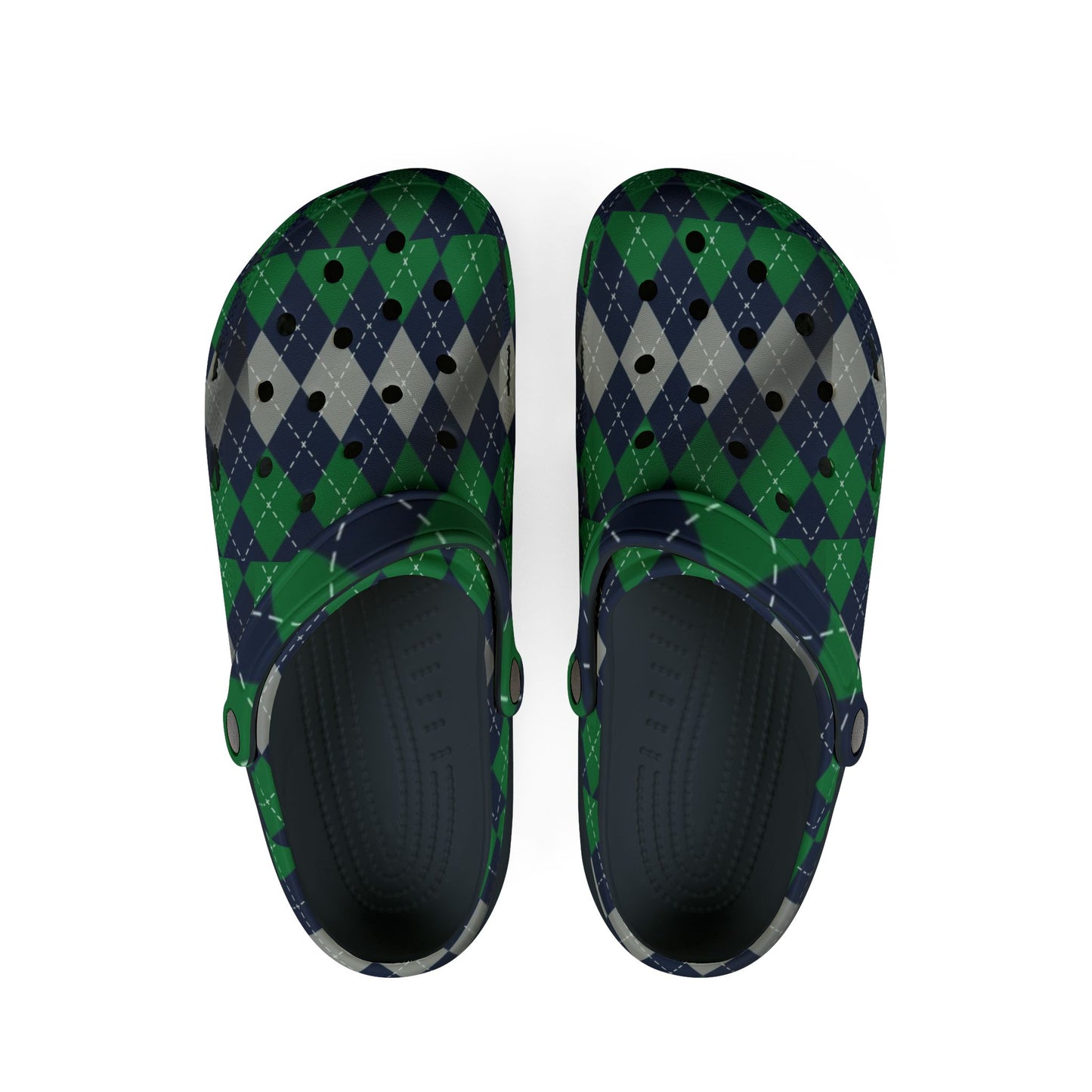 Blue and green Clogs