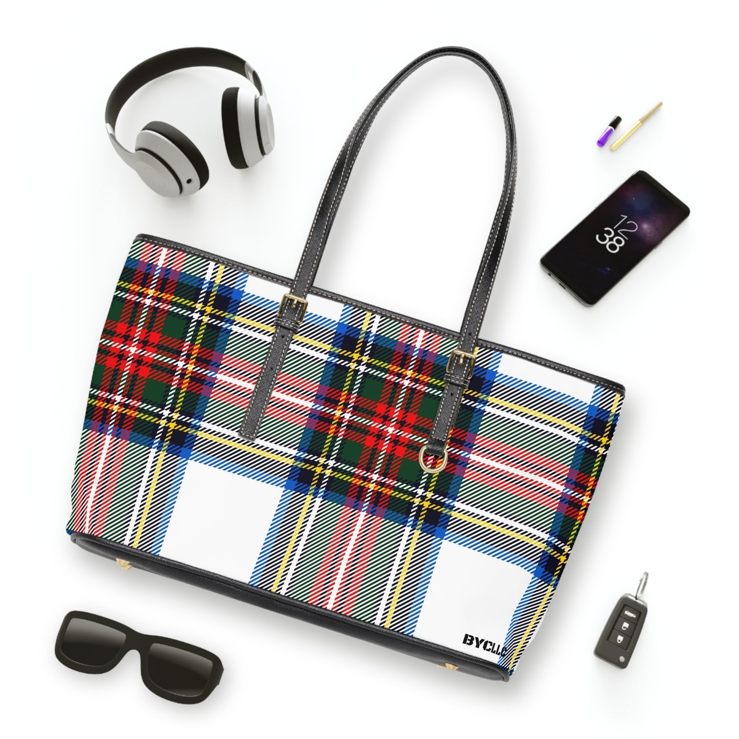 PU Leather Shoulder Bag(Plaid)