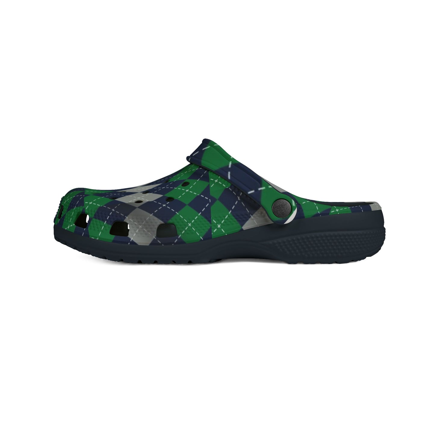 Blue and green Clogs