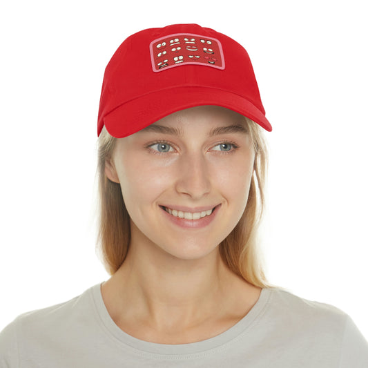 Dad Hat with Patch(Red Smiles)